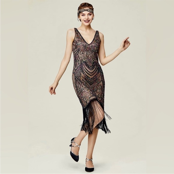 NWT Babeyond Roaring 20s Flapper Sequin Costume Gatsby - Picture 4 of 16